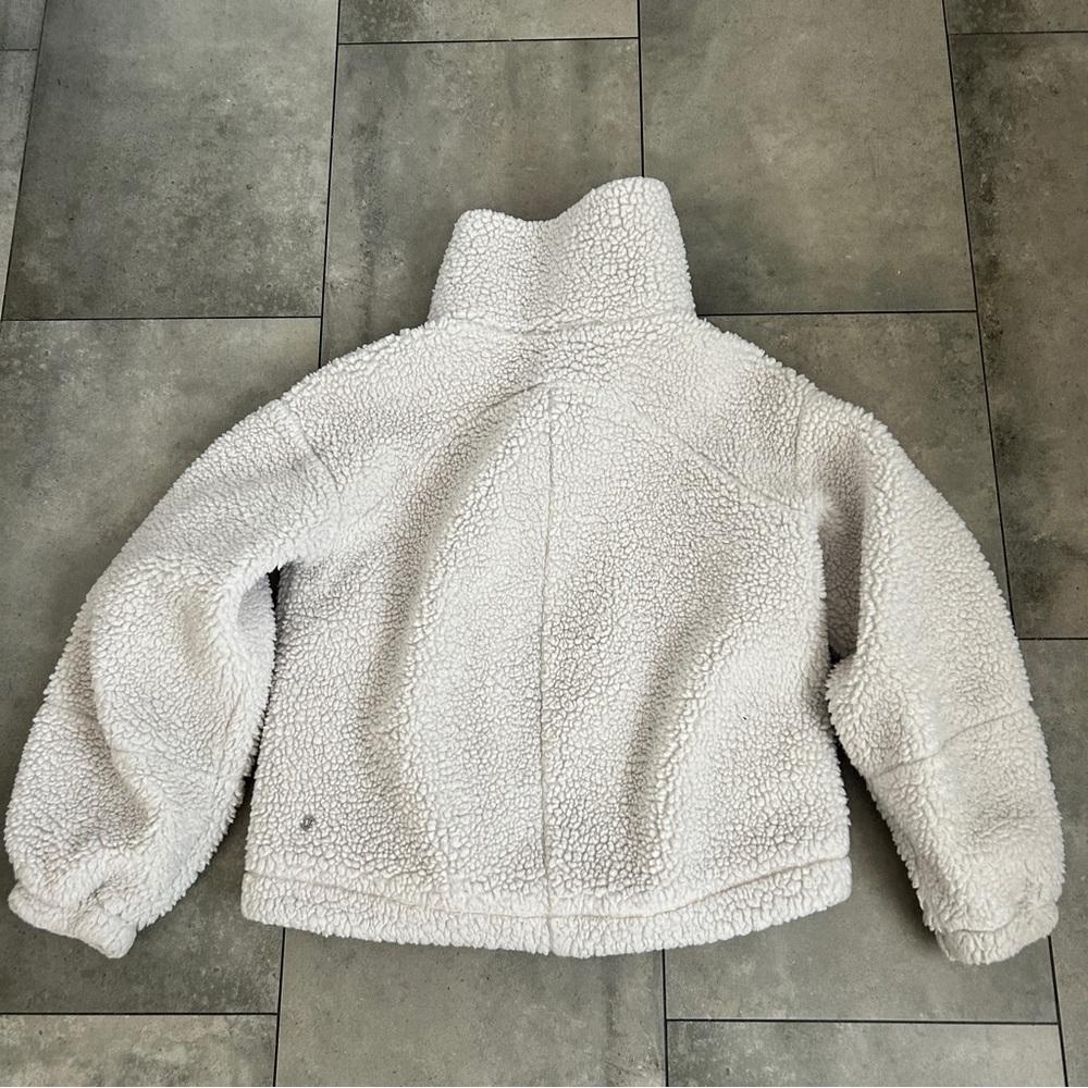 Lululemon Cinchable Fleece Zip-Up White Opal size 2 - Picture 3 of 8